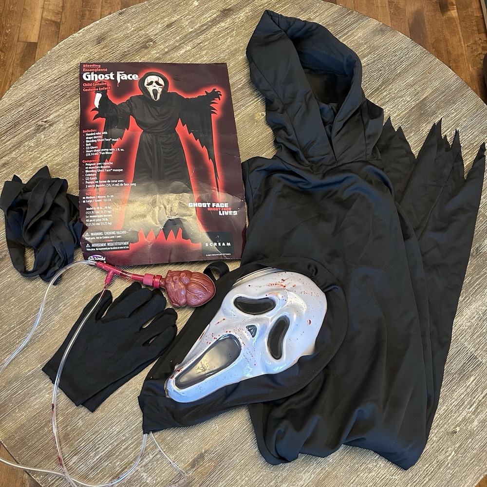 Fun World Bleeding Ghost Face Scream Child Costume Size Medium 8-10 Complete - Picture 2 of 4